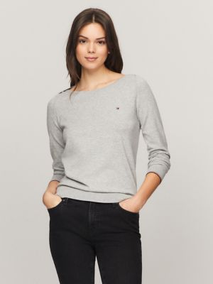 Solid Boatneck Sweater