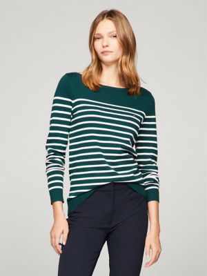 Tommy Hilfiger Green store Stripe Pullover!!