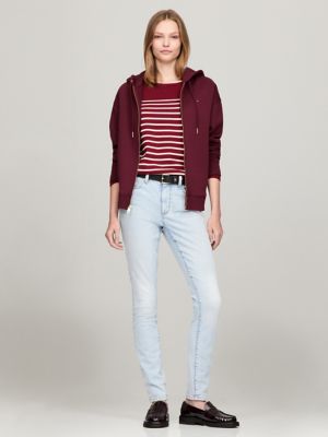Stripe Boatneck Sweater, Rouge Multi