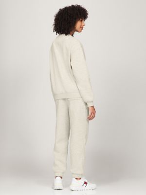 Embroidered TJ Varsity Logo Sweatshirt, Tuscan Beige Heather
