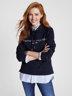 Tommy hilfiger navy hoodie women's sale