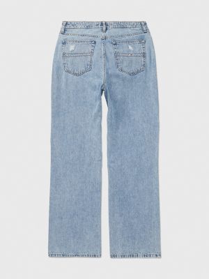 Women's High Rise Wide Leg Blue Jeans