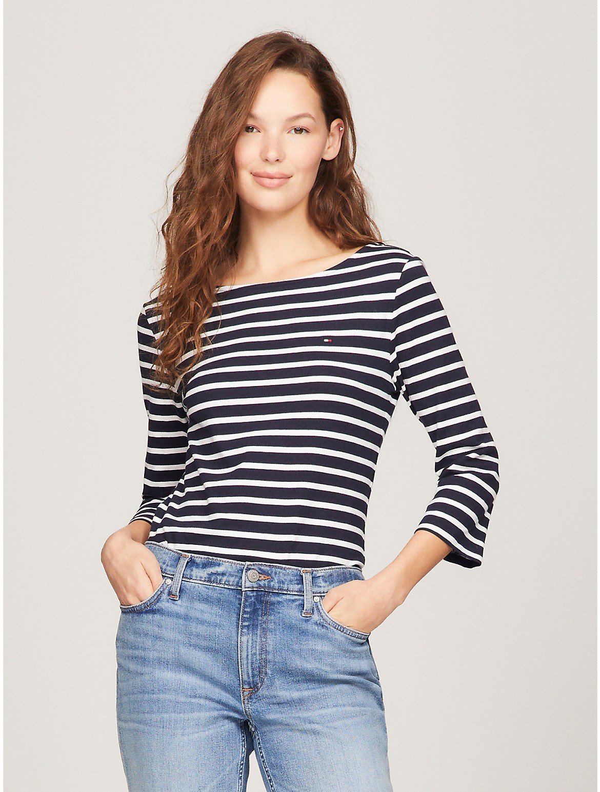 Tommy Hilfiger Women's Stripe Boatneck T-Shirt