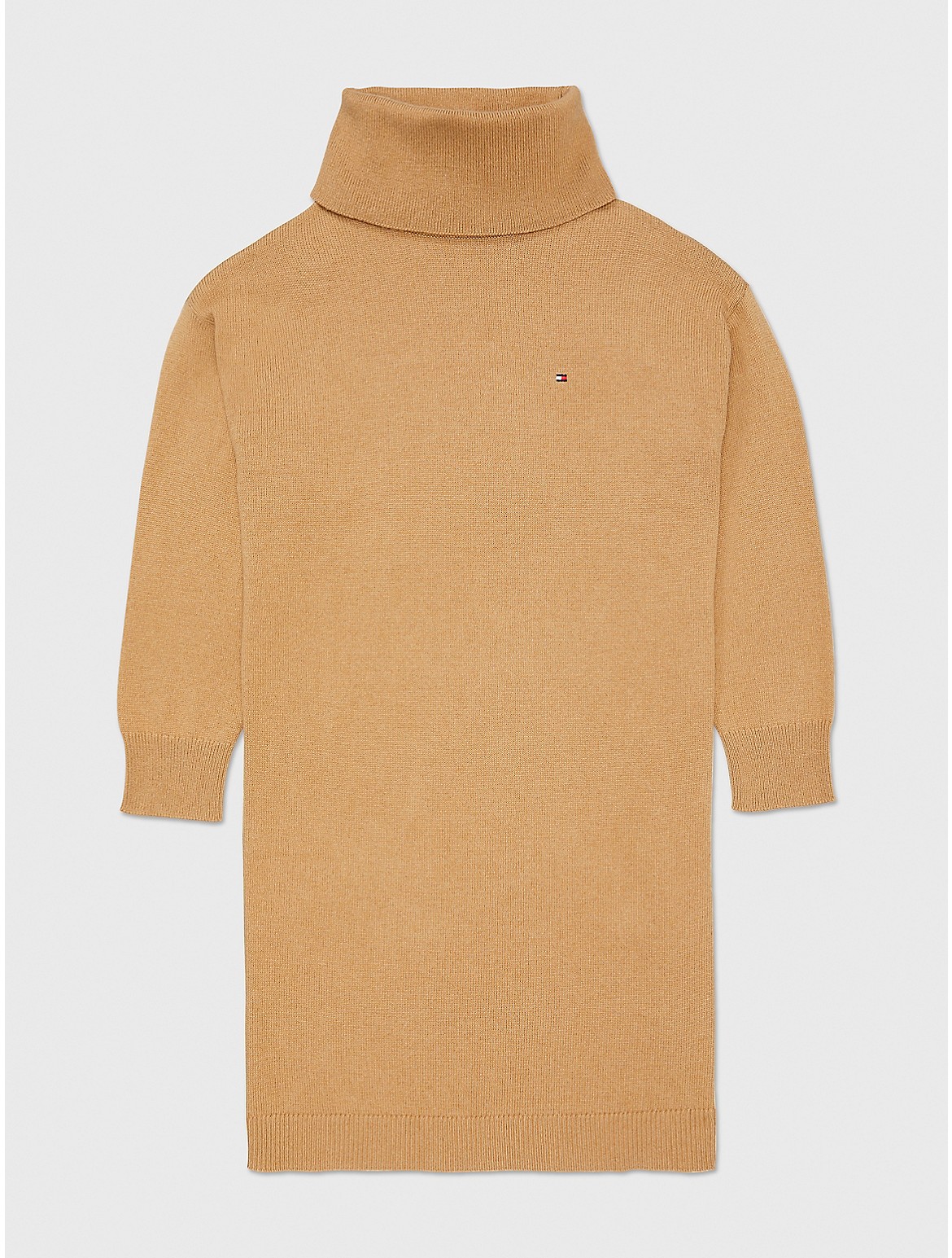 Tommy Hilfiger Rollneck Dress In Pinecone Tan