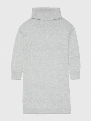 Rollneck Dress, Light Grey Heather