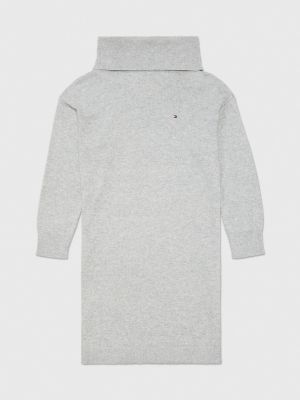Rollneck Dress, Light Grey Heather
