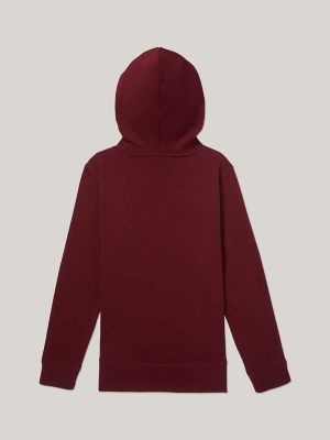 Seated Fit Logo Hoodie, Deep Rouge