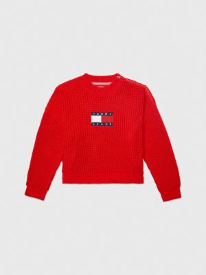 Port Access Flag Sweater, Blush Red