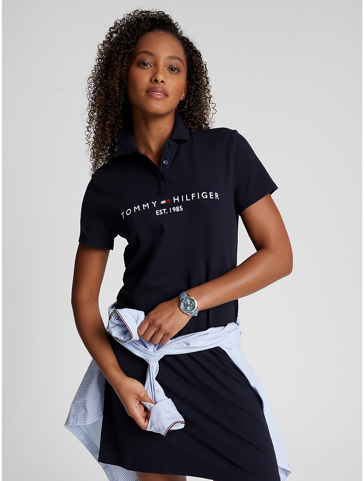 Tommy Hilfiger Women's Embroidered Tommy Logo Polo Dress