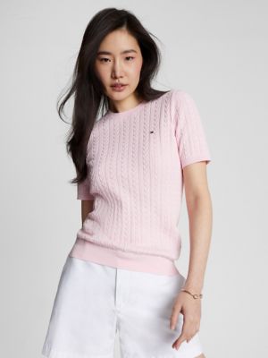afstand Hound Missionær Cable Knit Short-Sleeve Sweater | Tommy Hilfiger