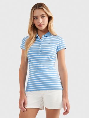 Tommy Stripe Polo Slim Stretch | USA Hilfiger Cotton Fit