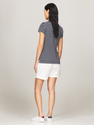 Slim Fit Stripe Stretch Cotton Polo, Navy Multi