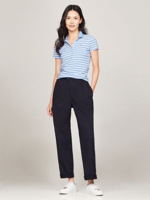 Slim Fit Stripe Stretch Cotton Polo, Sky Cloud Multi