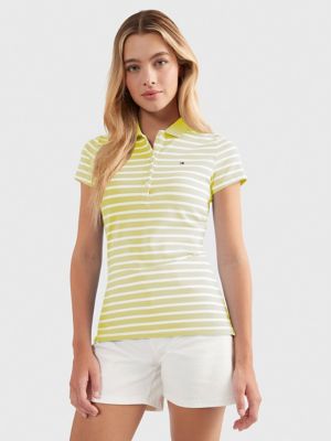 Tommy Hilfiger Slim Fit Stripe Polo In Yellow Blossom 