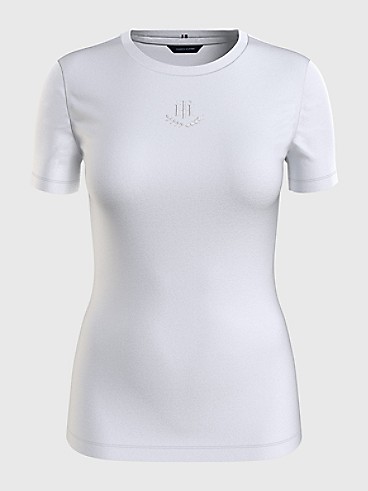 타미 힐피거 반팔티 Tommy Hilfiger Crest Logo T-Shirt,OPTIC WHITE