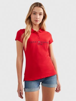 Slim Fit Embroidered Tommy Polo USA Tommy Logo | Hilfiger
