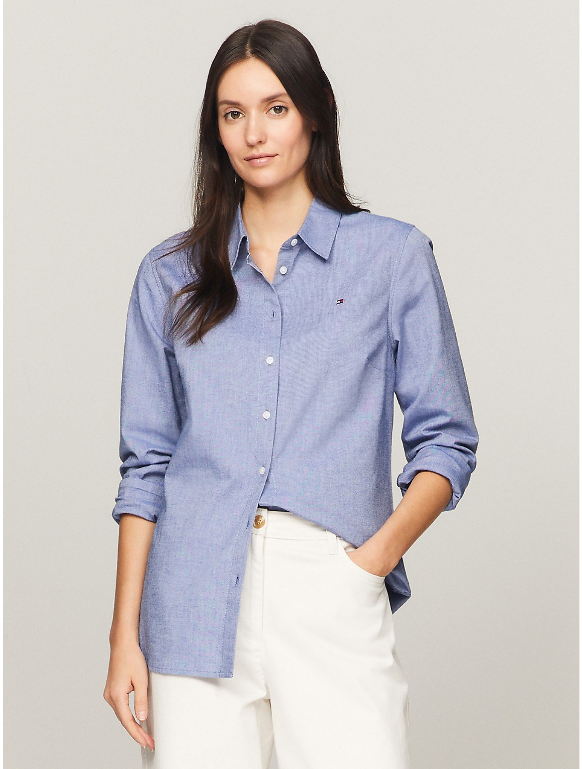 Tommy Hilfiger Women's Solid Chambray Shirt