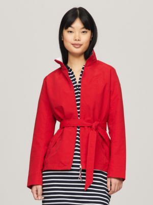Belted Hilfiger Yacht Jacket, Primary Red