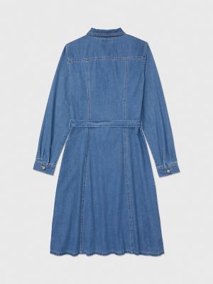 ESPRIT - Denim shirt dress with detachable tie belt at our Online Shop