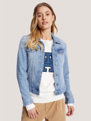 Slim fit denim online jacket womens