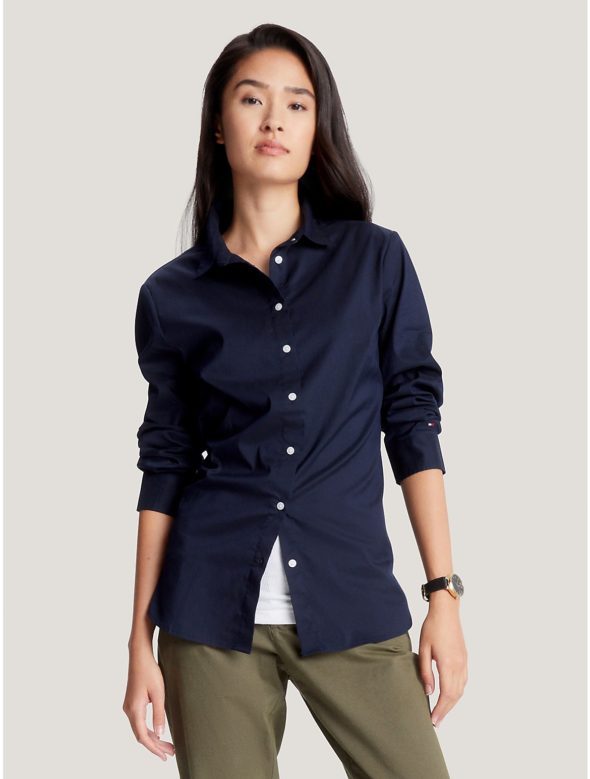 Tommy Hilfiger Women's Slim Fit Solid Shirt
