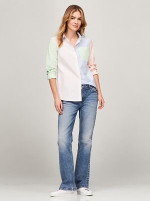 Tシャツ・カットソー Fedeli SS25 Blue oxford shirt (8UEF0131 85) Regular Fit Stripe Oxford Shirt | Tommy Hilfiger