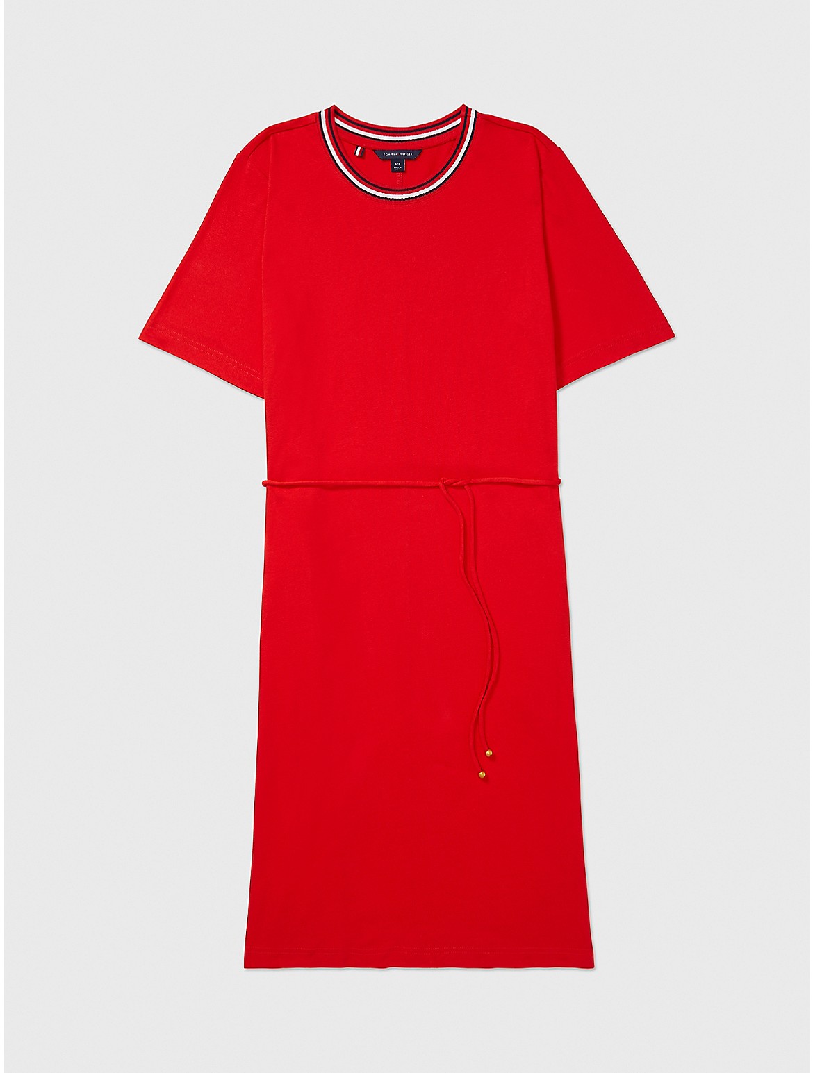 Tommy Hilfiger Seated Fit Belted Shift Dress In Fireworks