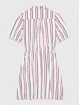 Stripe Shirtdress, Optic White Polka Dot Multi