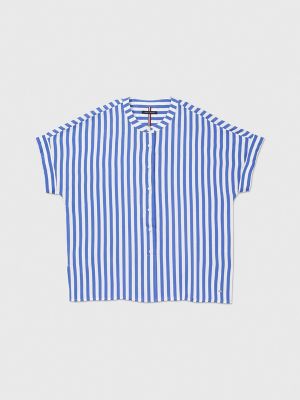Short-Sleeve Stripe Pullover Top, Verona Blue