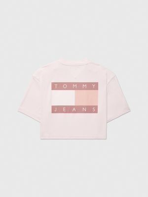 Cropped Flag Graphic T-Shirt, Delicate Pink