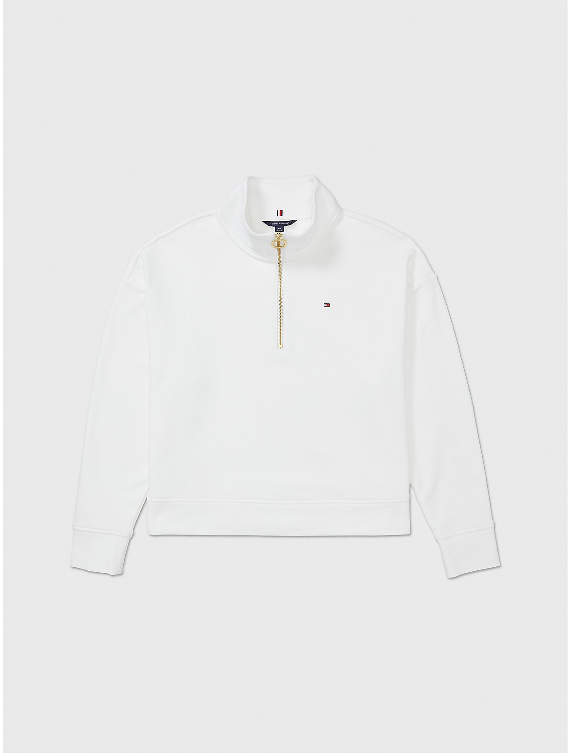 Tommy Hilfiger Relaxed Fit Zip Sweatshirt In Optic White Th