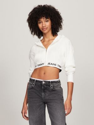 Tommy hilfiger shop women's cropped sweatshirt