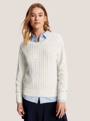 Relaxed Fit Cable Knit Sweater