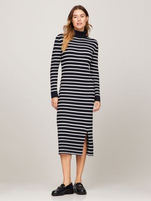Slim Fit Stripe Midi Sweater Dress | Tommy Hilfiger USA