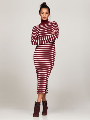 Slim Fit Stripe Midi Sweater Dress Tommy Hilfiger USA