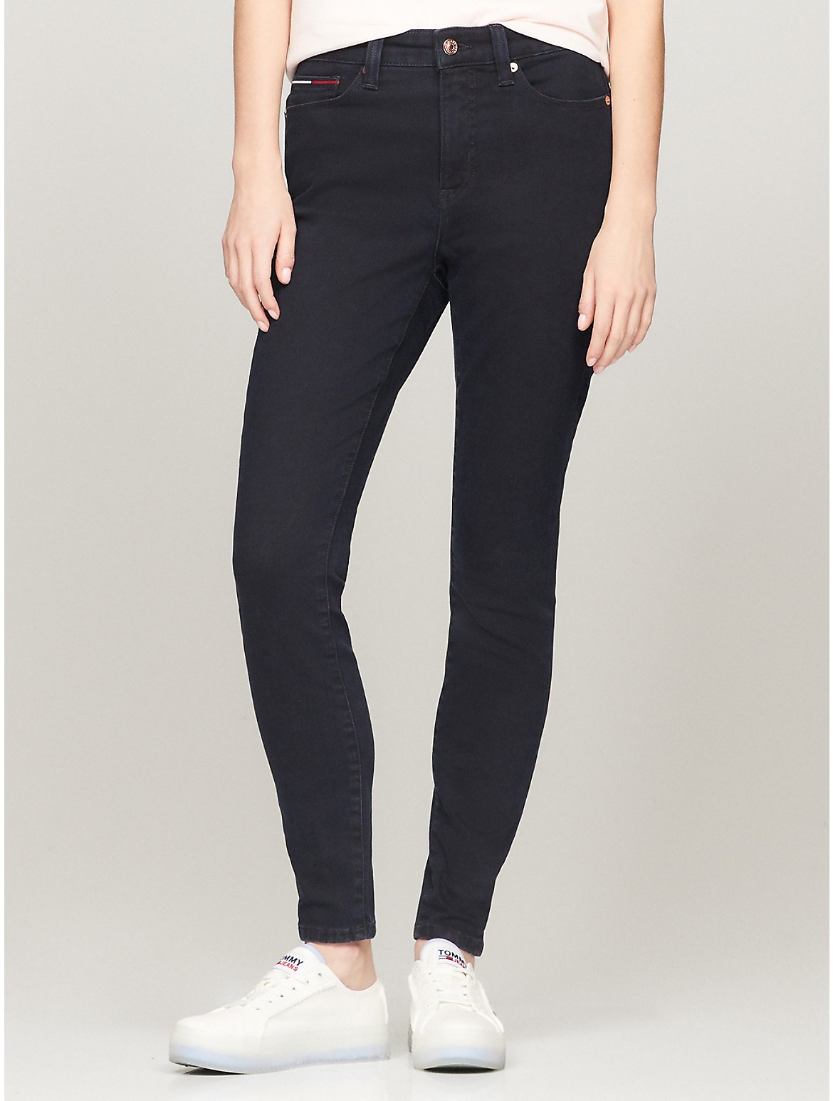 Tommy Hilfiger Women's High-Rise Skinny Fit Dark Wash Jean