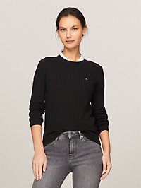 Cable Knit Sweater, Black