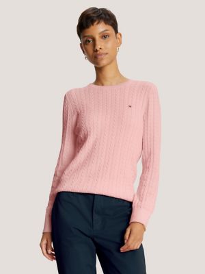 Cable Knit Sweater, Classic Pink