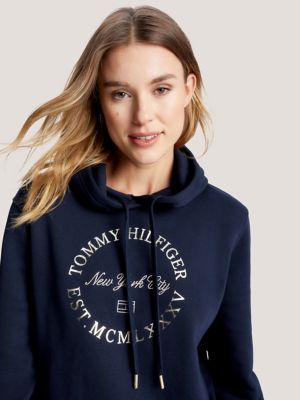 Tommy hilfiger Floral Logo Hoodie Black