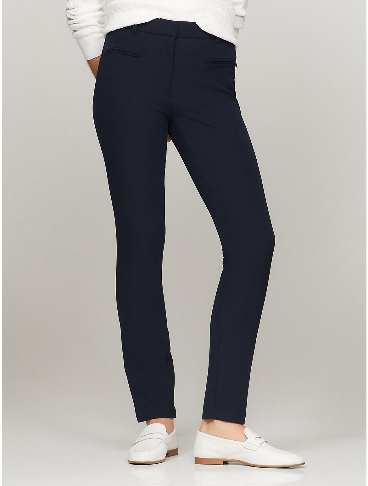 Tommy Hilfiger Slim Fit Solid Trouser In Navy