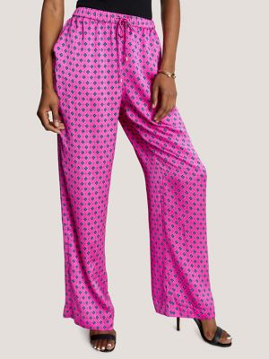 Women's Stars and Stripes Printed Comfortable Pajama Pants - Red