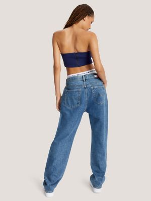 Crop top acanalado estilo bandeau  Tommy hilfiger, Bandeau top, Tommy