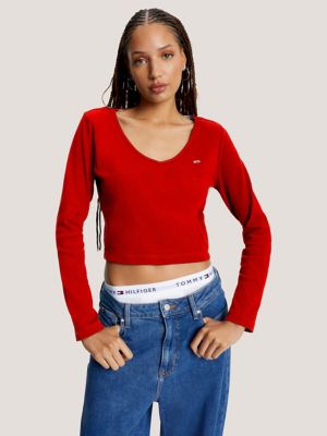 TOMMY HILFIGER JEANS T-shirt crop slim fit in jersey THJ DW0DW17