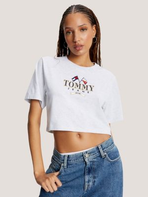 Tommy cropped on sale t shirt