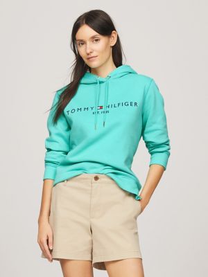 Tommy Hilfiger Icon Crest Women's Quarter Zip Sweatshirt Gray  MW0MW22123-P01