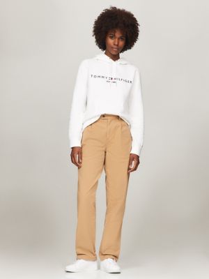 Женское худи Tommy Hilfiger Embroidered Tommy Logo, цвет: Оптический белый — фото 2