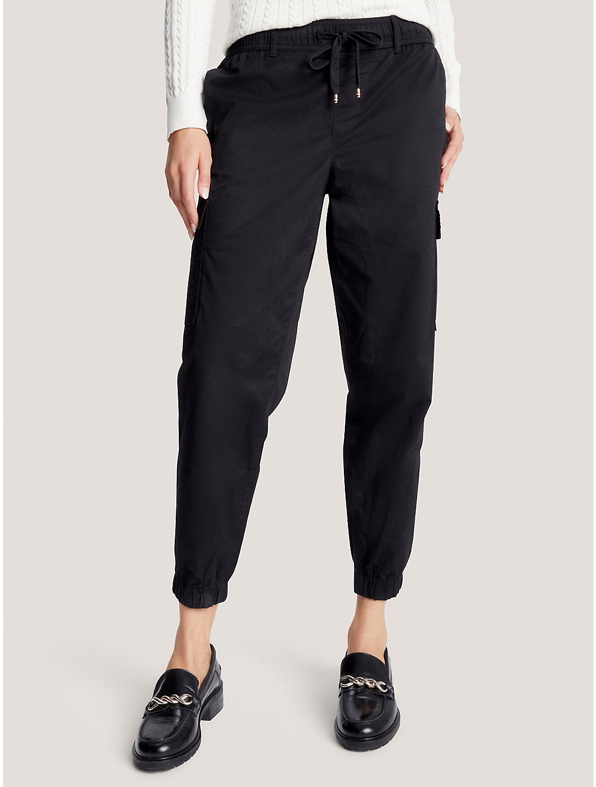 Tommy Hilfiger Stretch Cotton Cargo Chino Jogger In Dark Sable