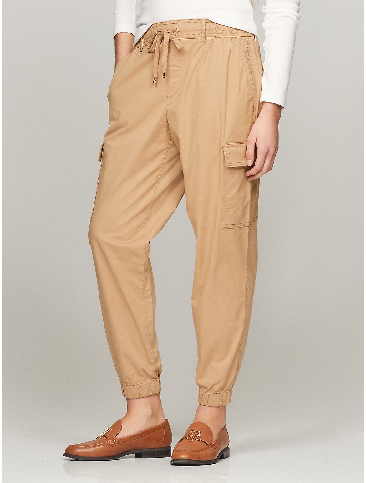 Shop Tommy Hilfiger Cargo Jogger In Champagne Toast
