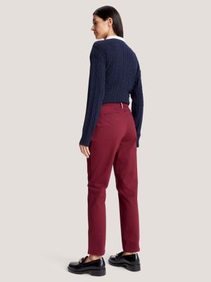 Solid Slim Fit Chino, Deep Rouge