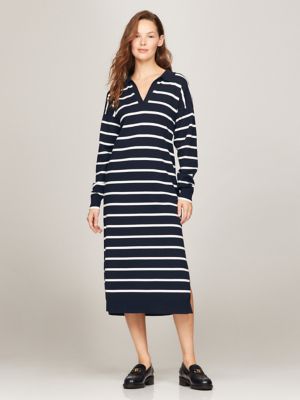 Long-Sleeve Stripe Polo Sweater Dress | Tommy Hilfiger USA